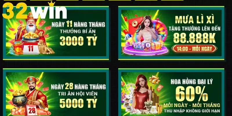 Khuyến Mãi 32WIN - Tri Ân Khách Hàng Đã Gắn Bó Cùng Nền Tảng - BACENI
